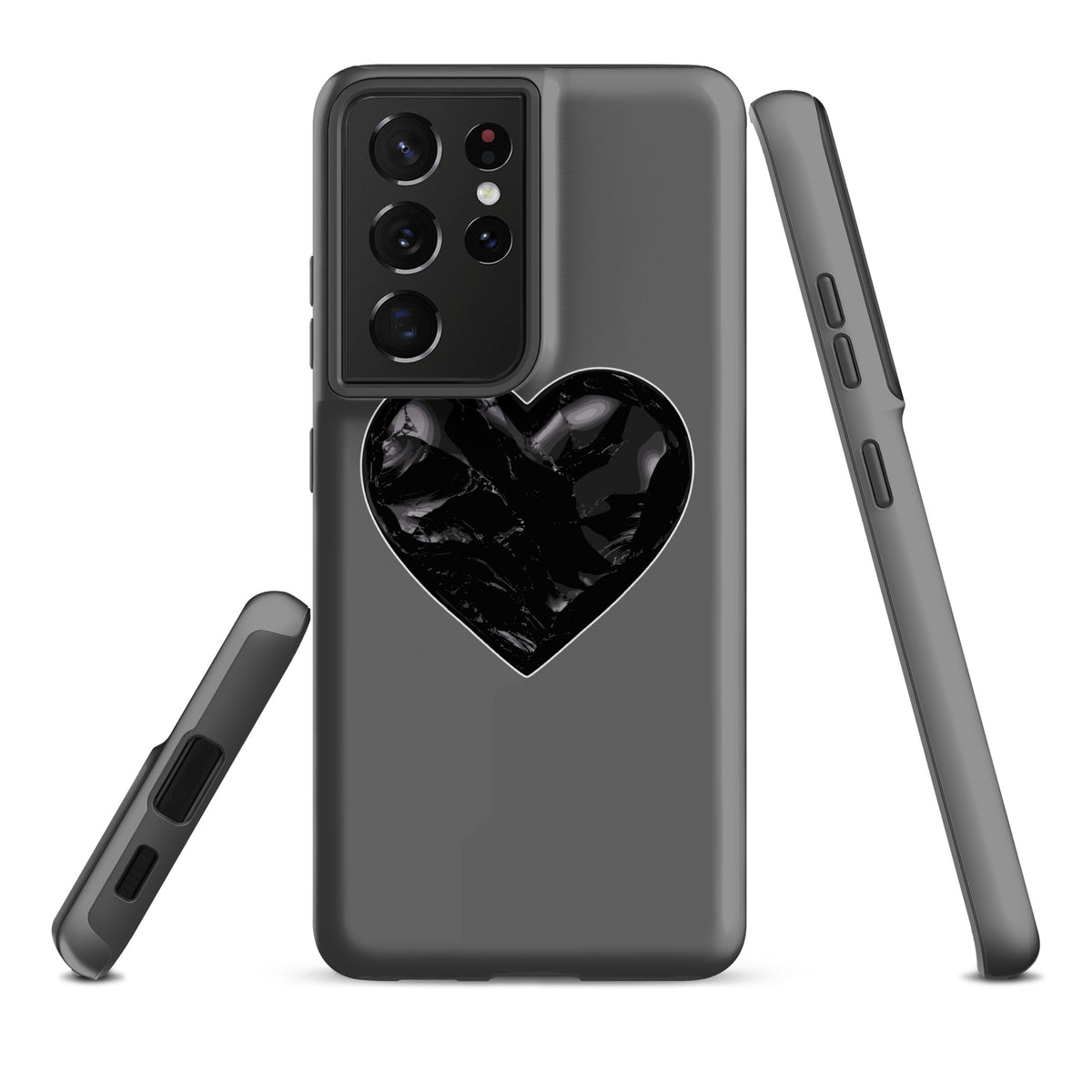 Tough Case for Samsung® | Obsidian Heartbeat | Heart Crest Logo
