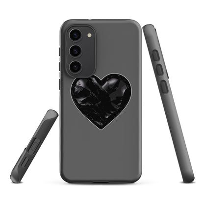Tough Case for Samsung® | Obsidian Heartbeat | Heart Crest Logo