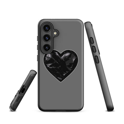 Tough Case for Samsung® | Obsidian Heartbeat | Heart Crest Logo