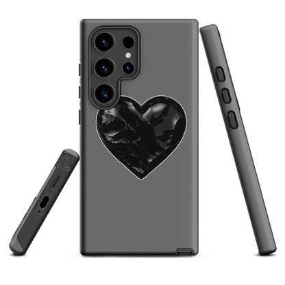 Tough Case for Samsung® | Obsidian Heartbeat | Heart Crest Logo