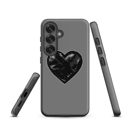 Tough Case for Samsung® | Obsidian Heartbeat | Heart Crest Logo