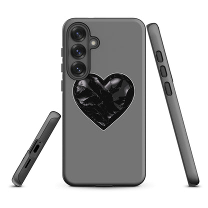 Tough Case for Samsung® | Obsidian Heartbeat | Heart Crest Logo