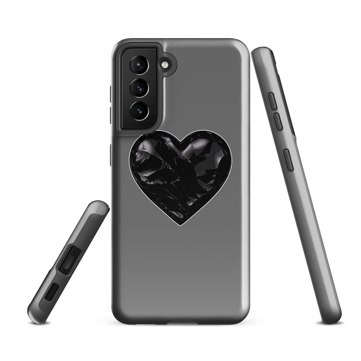 Tough Case for Samsung® | Obsidian Heartbeat | Heart Crest Logo