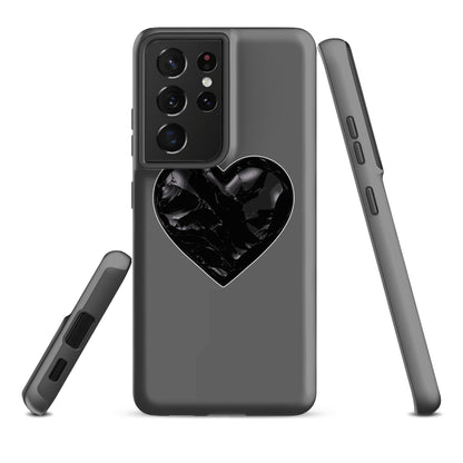 Tough Case for Samsung® | Obsidian Heartbeat | Heart Crest Logo