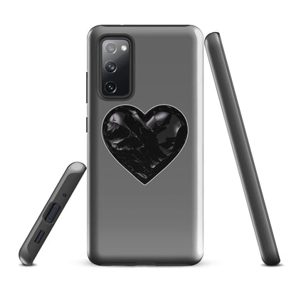 Tough Case for Samsung® | Obsidian Heartbeat | Heart Crest Logo