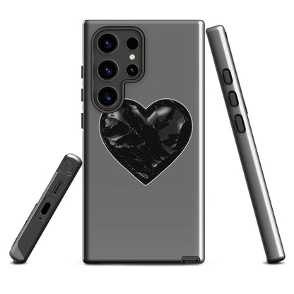 Tough Case for Samsung® | Obsidian Heartbeat | Heart Crest Logo