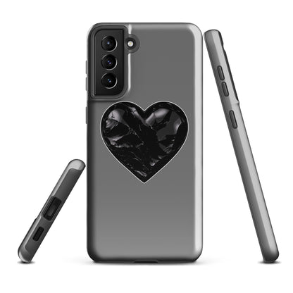 Tough Case for Samsung® | Obsidian Heartbeat | Heart Crest Logo
