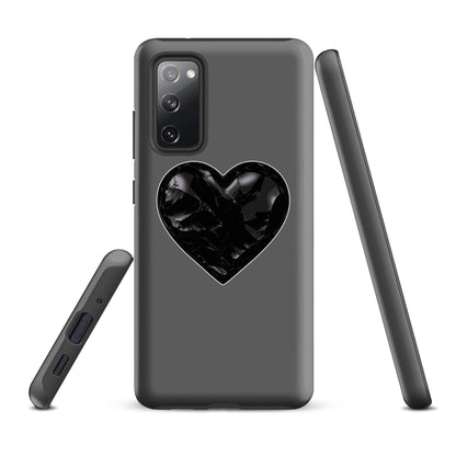 Tough Case for Samsung® | Obsidian Heartbeat | Heart Crest Logo