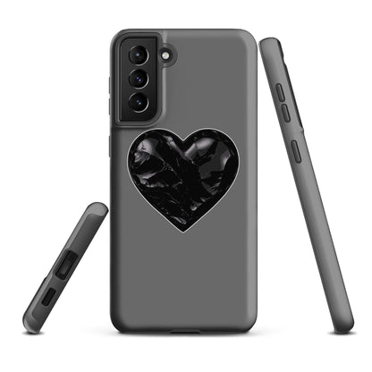 Tough Case for Samsung® | Obsidian Heartbeat | Heart Crest Logo