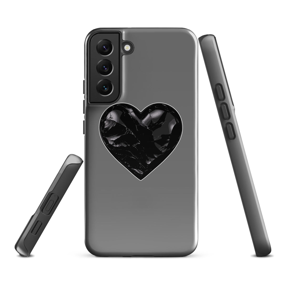 Tough Case for Samsung® | Obsidian Heartbeat | Heart Crest Logo