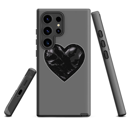 Tough Case for Samsung® | Obsidian Heartbeat | Heart Crest Logo
