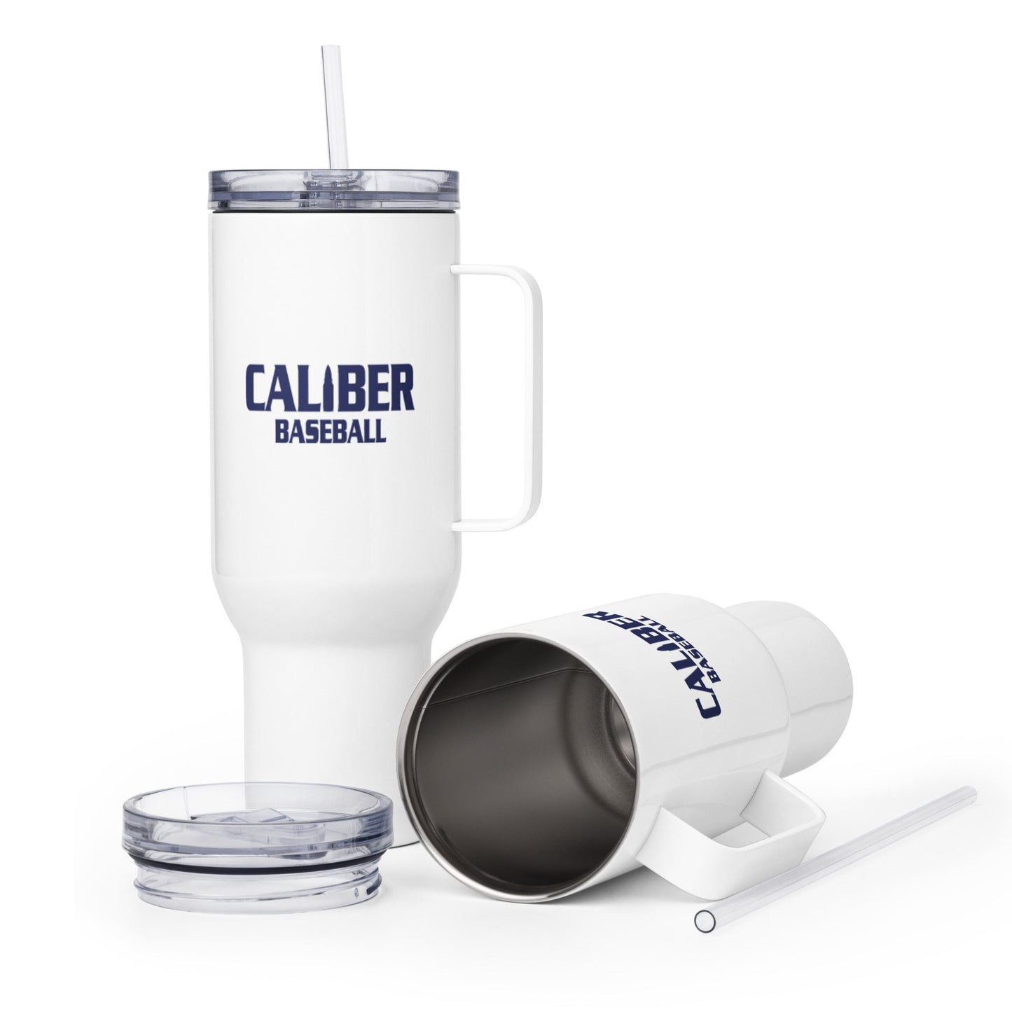 Travel Mug | Caliber Baseball | Varsity Script Logo
