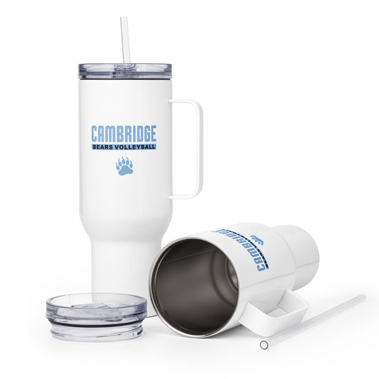 Travel Mug | Cambridge Volleyball | Script Paw Logo