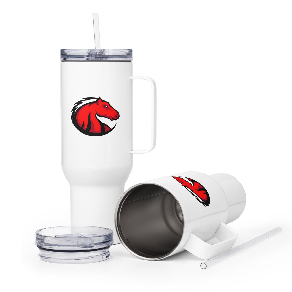 Travel Mug | Central Maine Community College Woman’s Soccer | Crest Logo