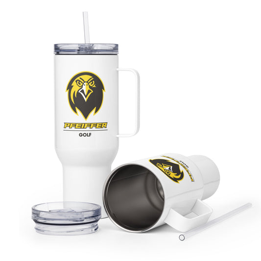 Travel Mug | Pfeiffer University Golf | Falcon Logo