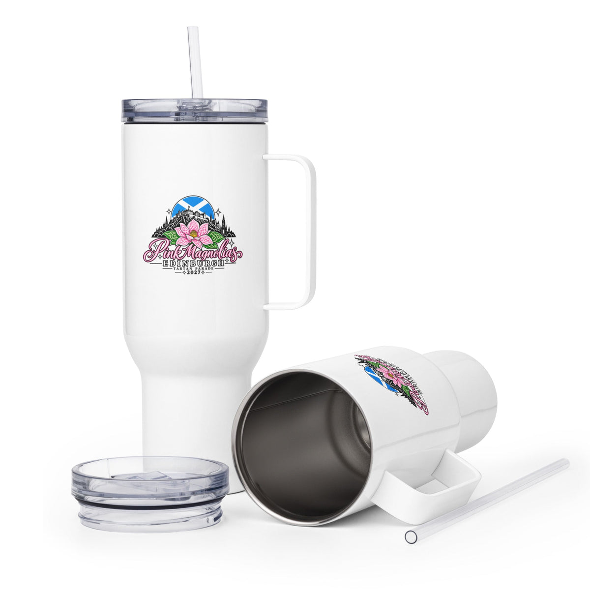 Travel Mug | Pink Magnolias Dance | Vanguard Logo