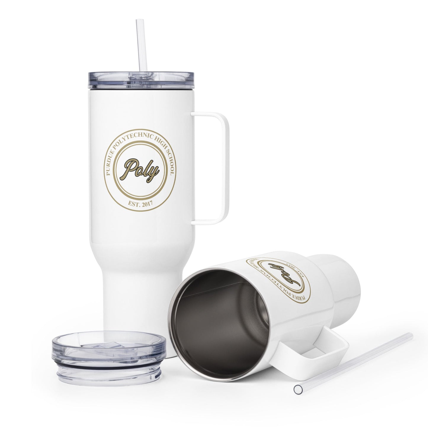 Travel Mug | Purdue Polytechnic High School | Poly Seal Logo
