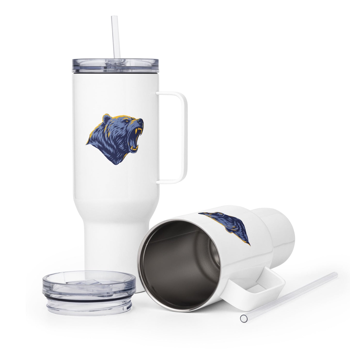 Travel Mug | Rutherford County Grizzlies Football | Mascot Logo