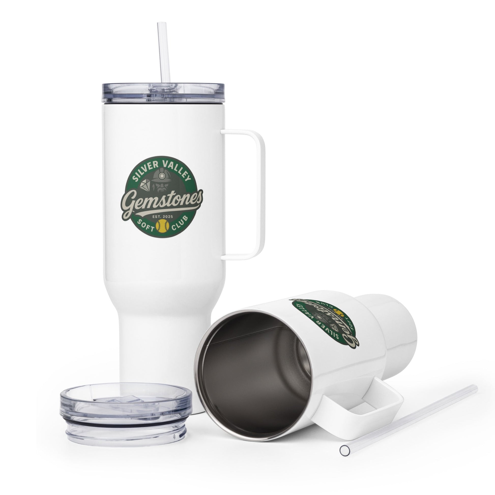 Travel Mug | Silver Valley Gemstones | Badge Logo