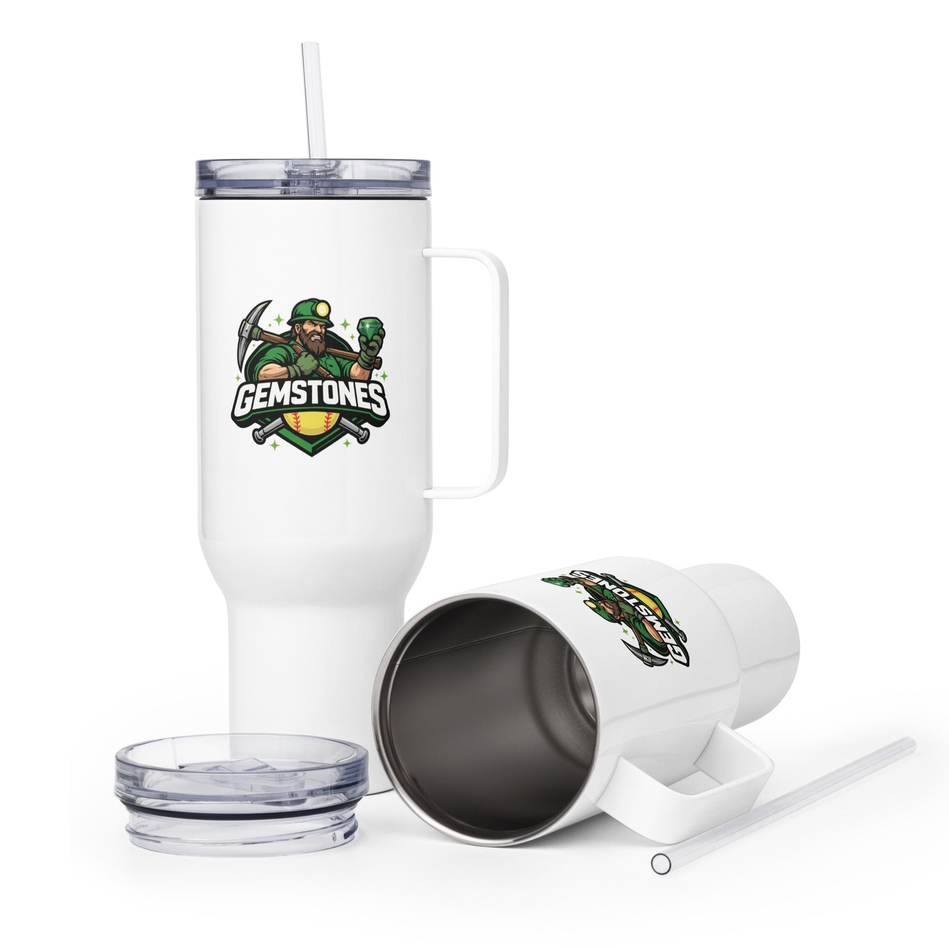 Travel Mug | Silver Valley Gemstones | Emerald Valley Logo