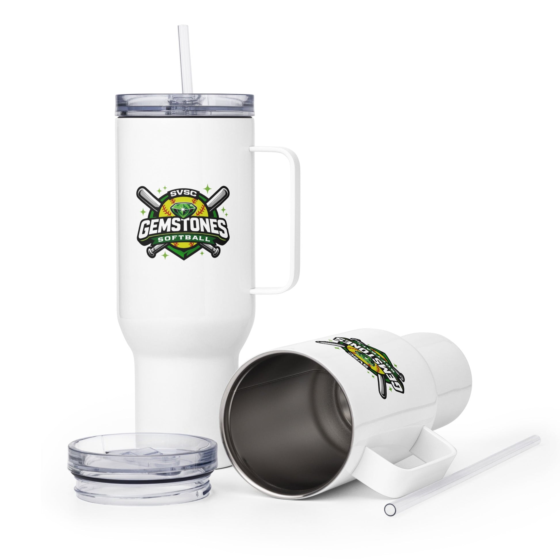 Travel Mug | Silver Valley Gemstones | Vanguard Logo