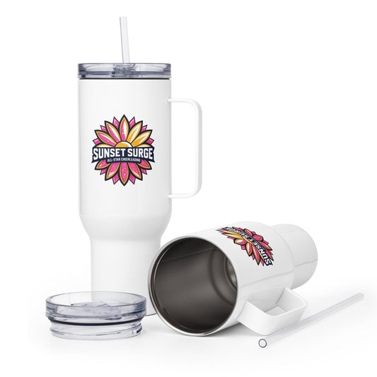 Travel Mug | Sunset Surge All-Star Cheerleading | Bloom Surge Logo