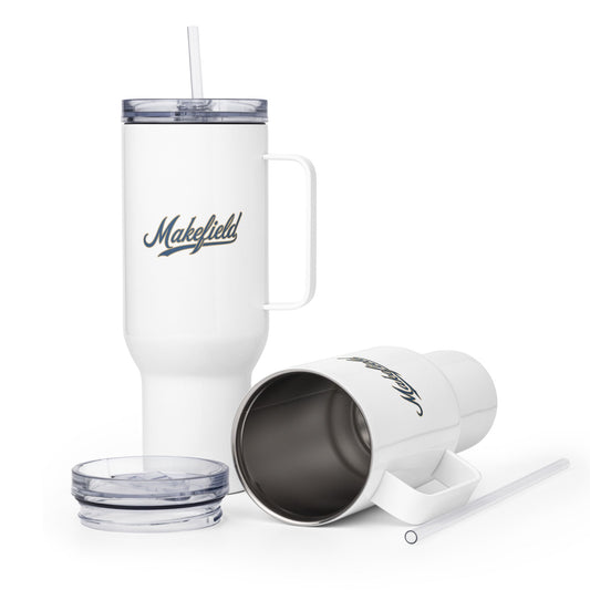 Travel mug with a handle
