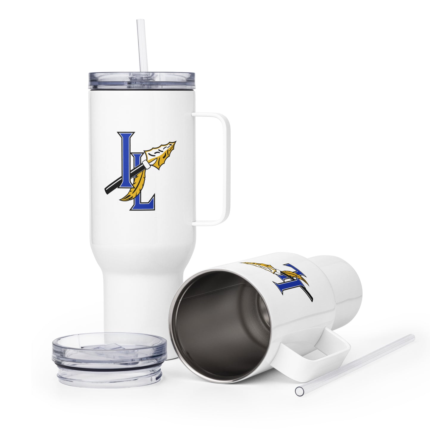 Travel Mug | Indian Land Middle School Volleyball | Spear Athletic Logo