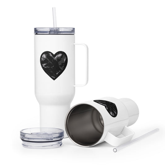 Travel Mug | Obsidian Heartbeat | Heart Crest Logo