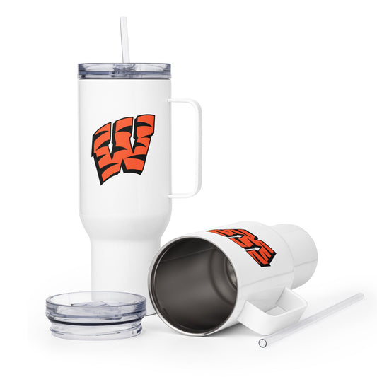 Travel Mug | Woodlake Boys Basketball | W Crest Logo