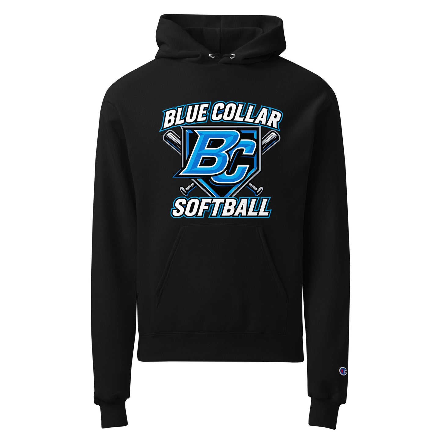 Signature | Champion Hoodie | Blue Collar Softball 2034 | Shield Logo
