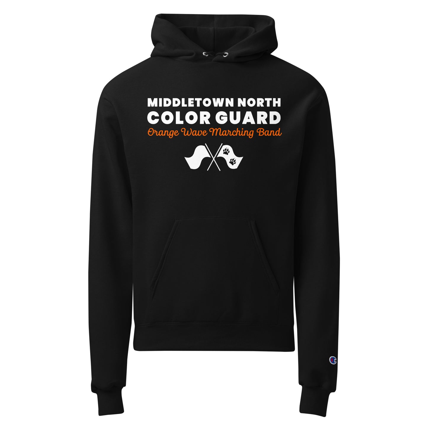 Signature | Champion Hoodie | Orange Wave Marching Band | Modern Script Logo