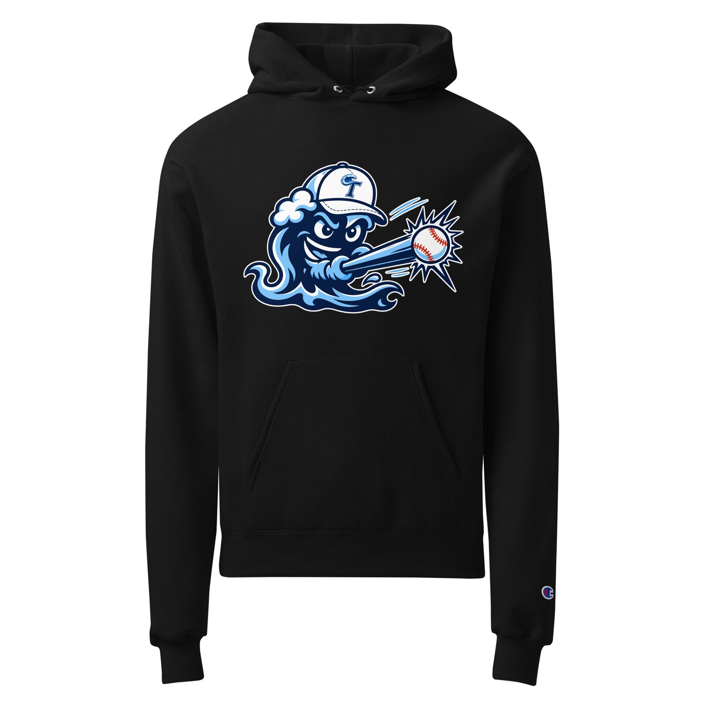 Signature | Champion Hoodie | Long Island Tides Baseball | Mascot Logo
