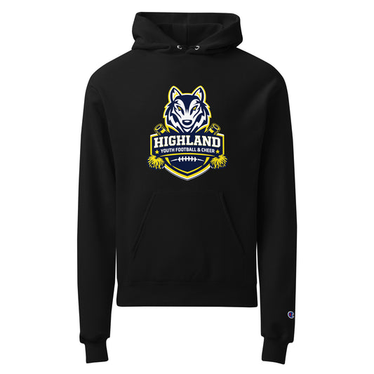 Signature | Champion Hoodie | Highland youth football and cheer | Emblem Logo