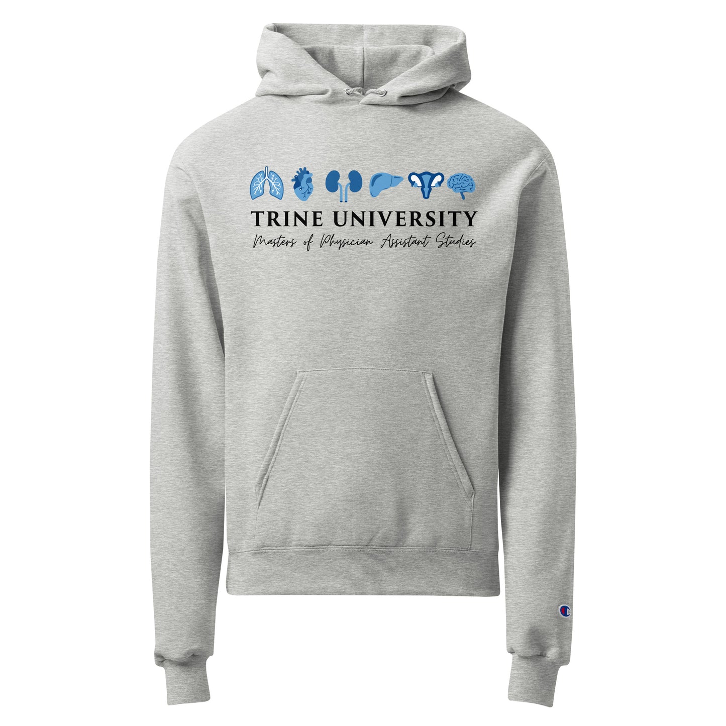 Signature | Champion Hoodie | Trine PA program | Modern Script Logo