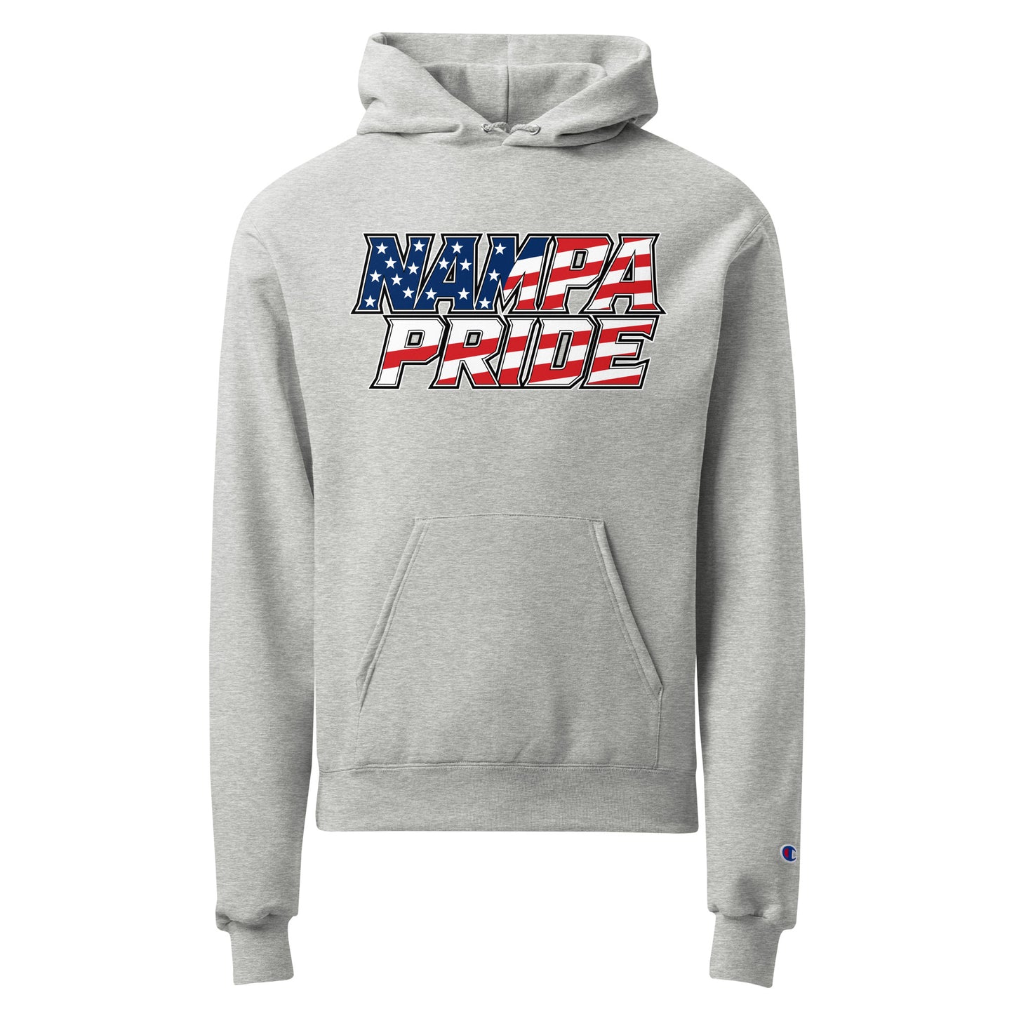 Signature | Champion Hoodie | Nampa Pride | Modern Script Logo