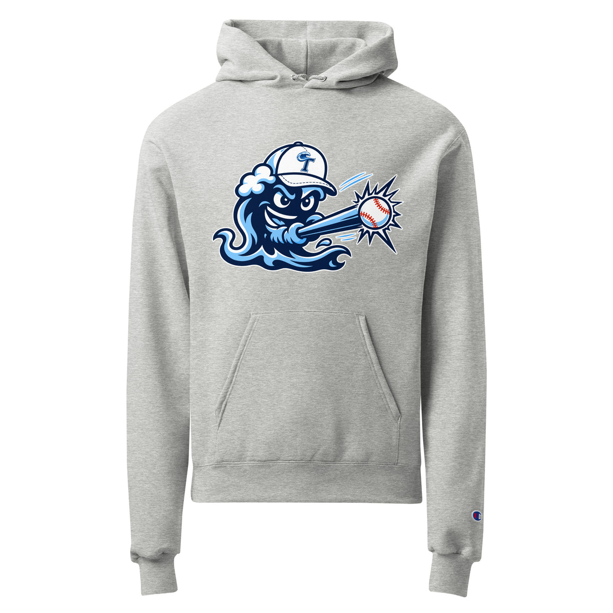 Signature | Champion Hoodie | Long Island Tides Baseball | Mascot Logo
