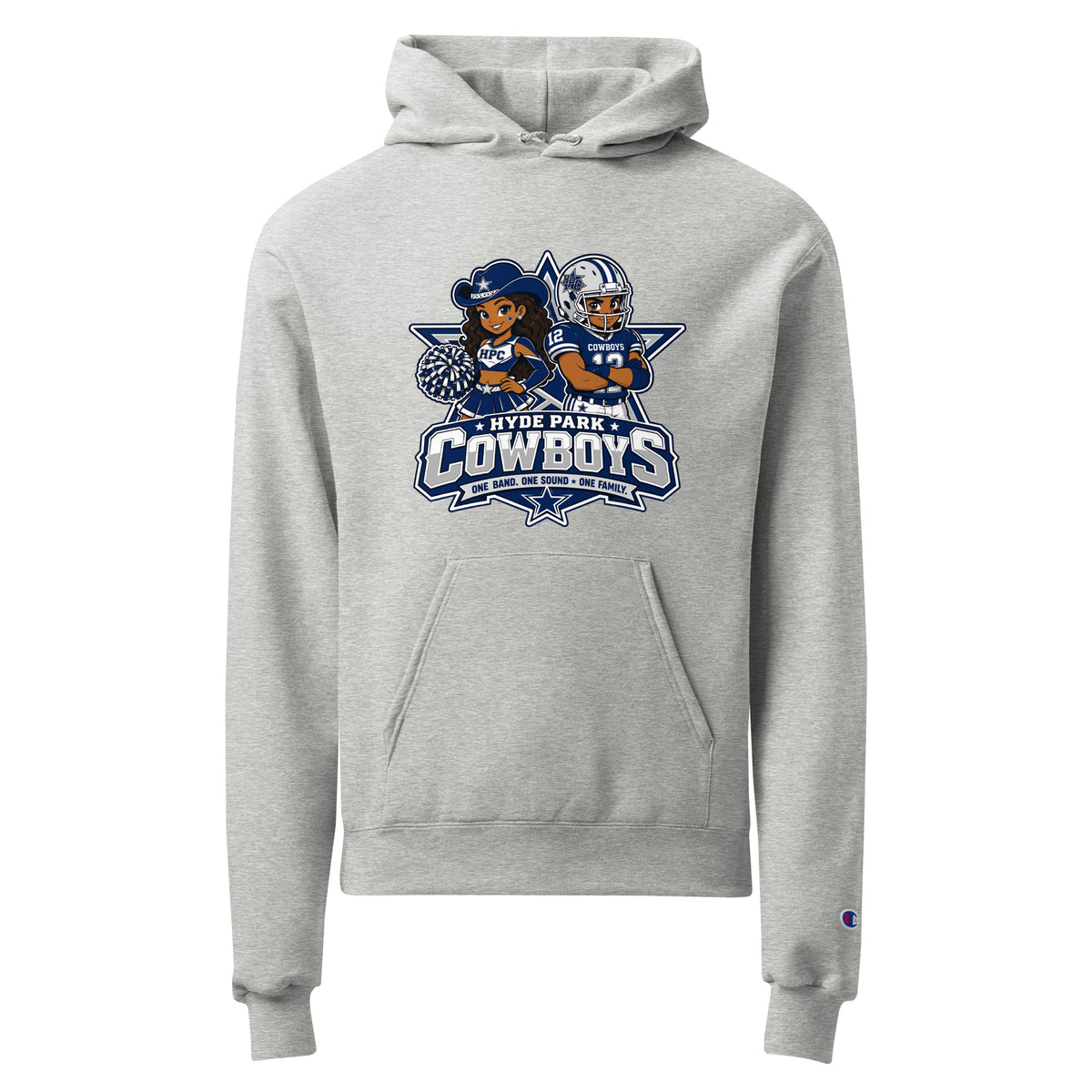 Signature | Champion Hoodie | Hyde Park Cowboys | Vanguard Logo