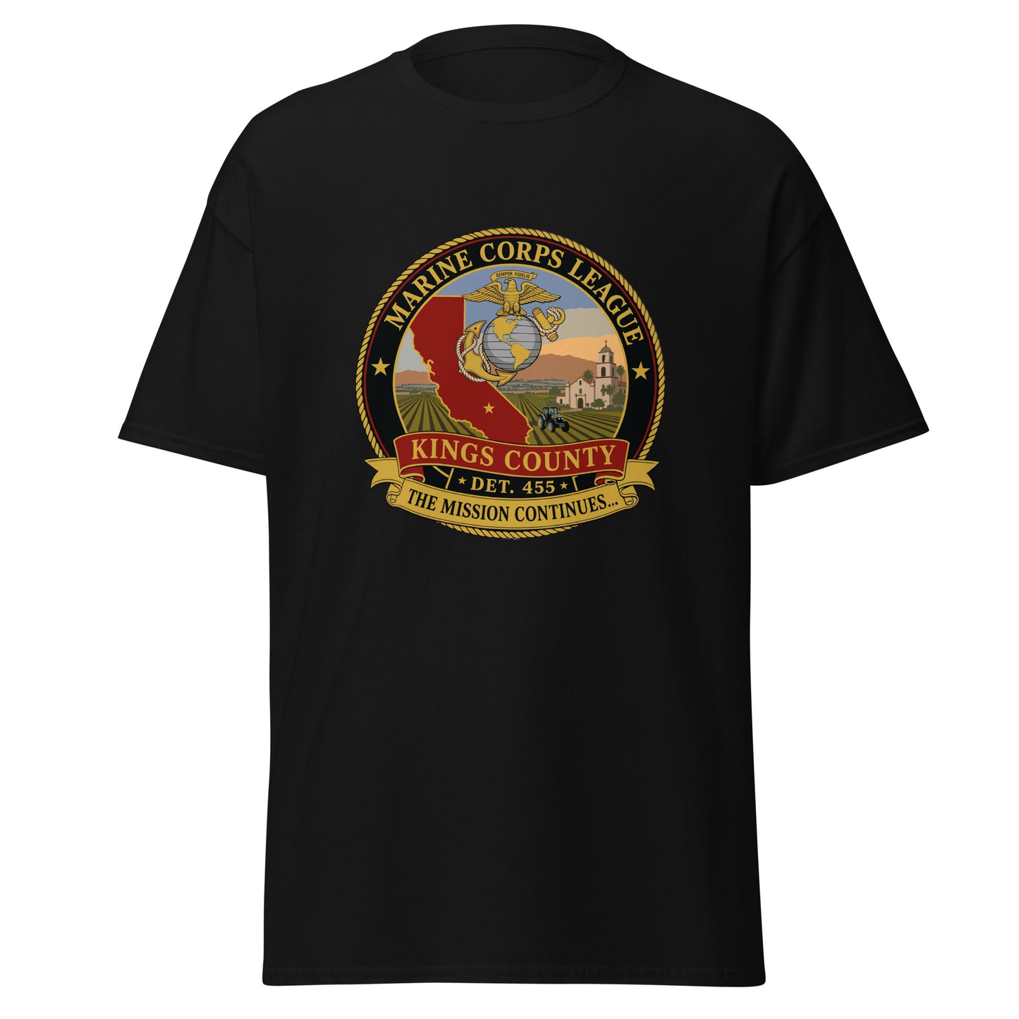 Classic | T-Shirt | Marine Corps League kings County Det 455 | Shield Logo