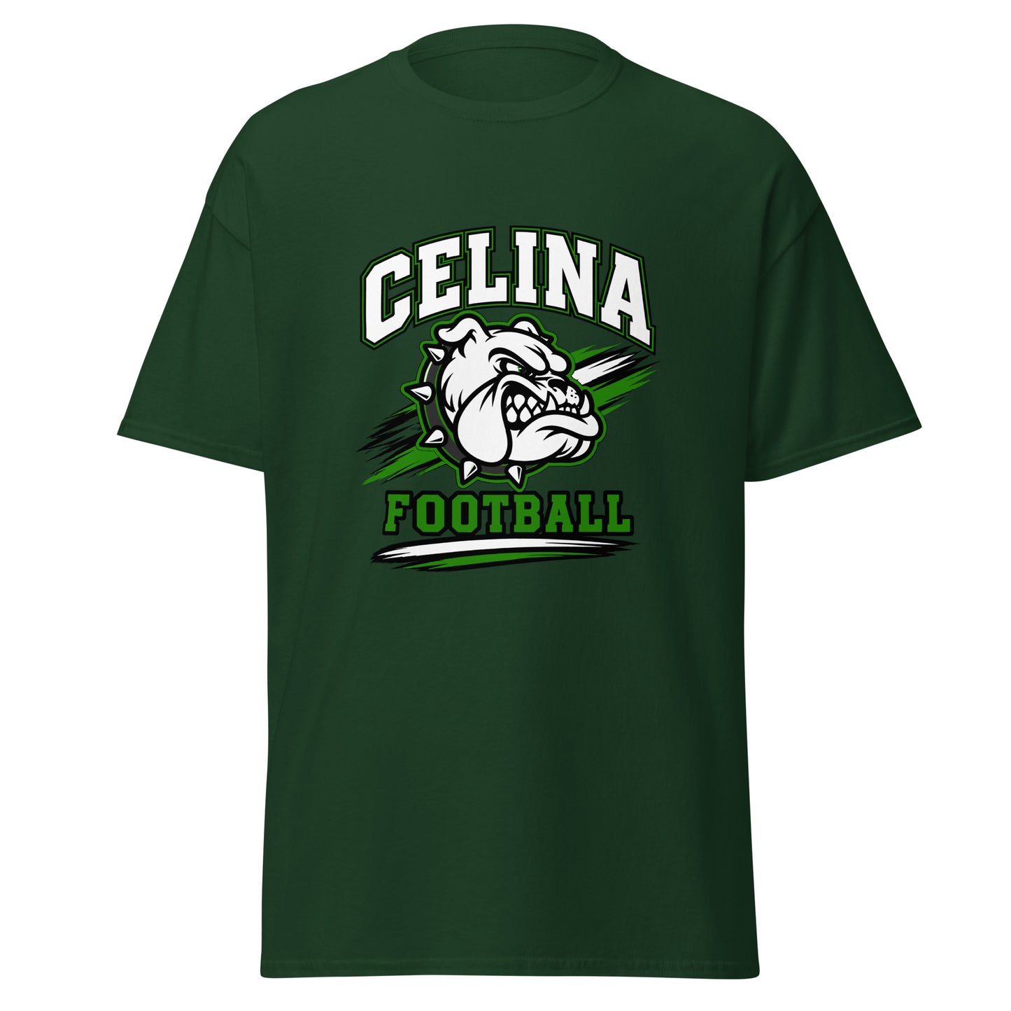 Classic | T-Shirt | Celina Black Football | Emblem Logo