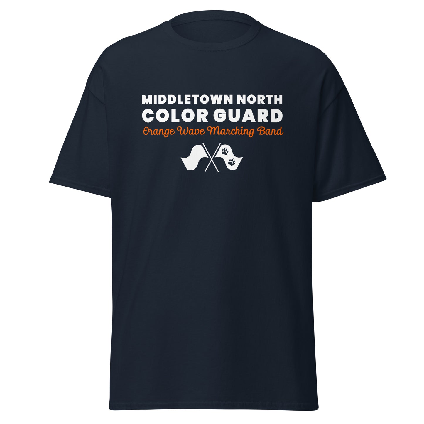 Classic | T-Shirt | Orange Wave Marching Band | Modern Script Logo