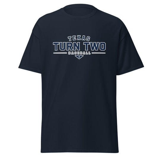 Classic | T-Shirt | Texas Turn Two Baseball | Modern Script Logo