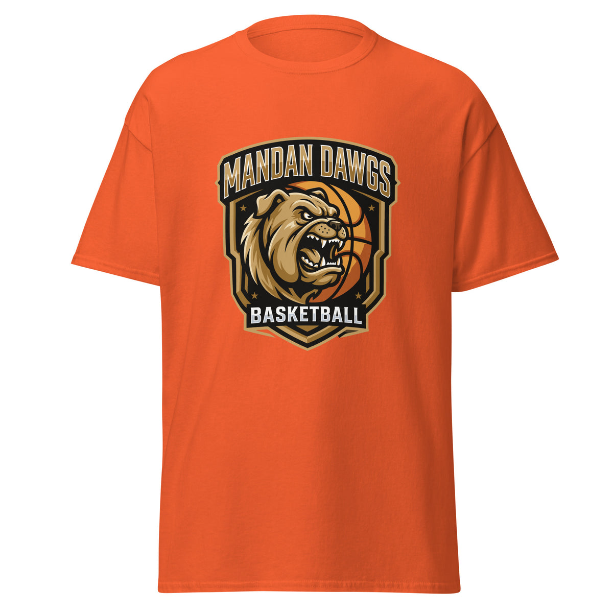 Classic | T-Shirt | Mandan Dawgs Basketball | Shield Logo