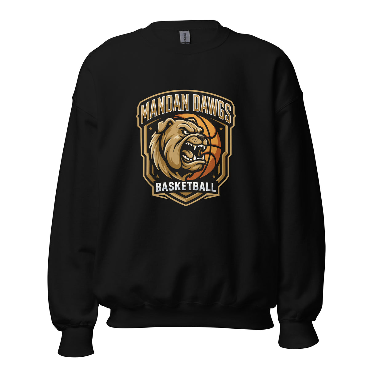 Classic | Sweatshirt | Mandan Dawgs Basketball | Shield Logo