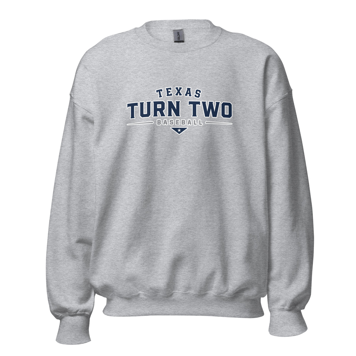Classic | Sweatshirt | Texas Turn Two Baseball | Modern Script Logo
