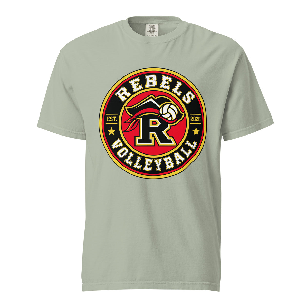 Signature | Comfort Colors T-Shirt | Rebels Volleyball Club | Badge Logo