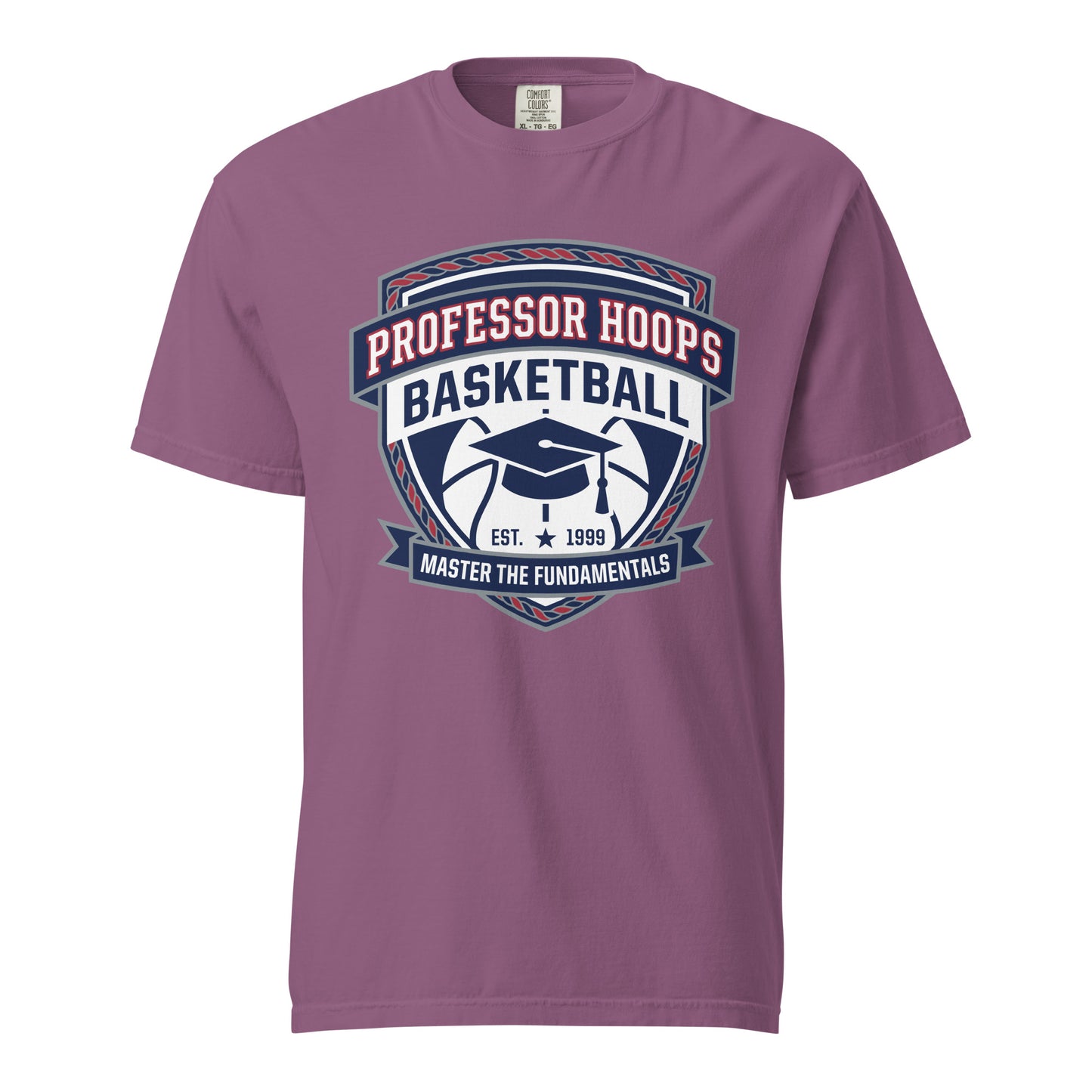 Signature | Comfort Colors T-Shirt | Professor Hoops Basketball | Crest Logo