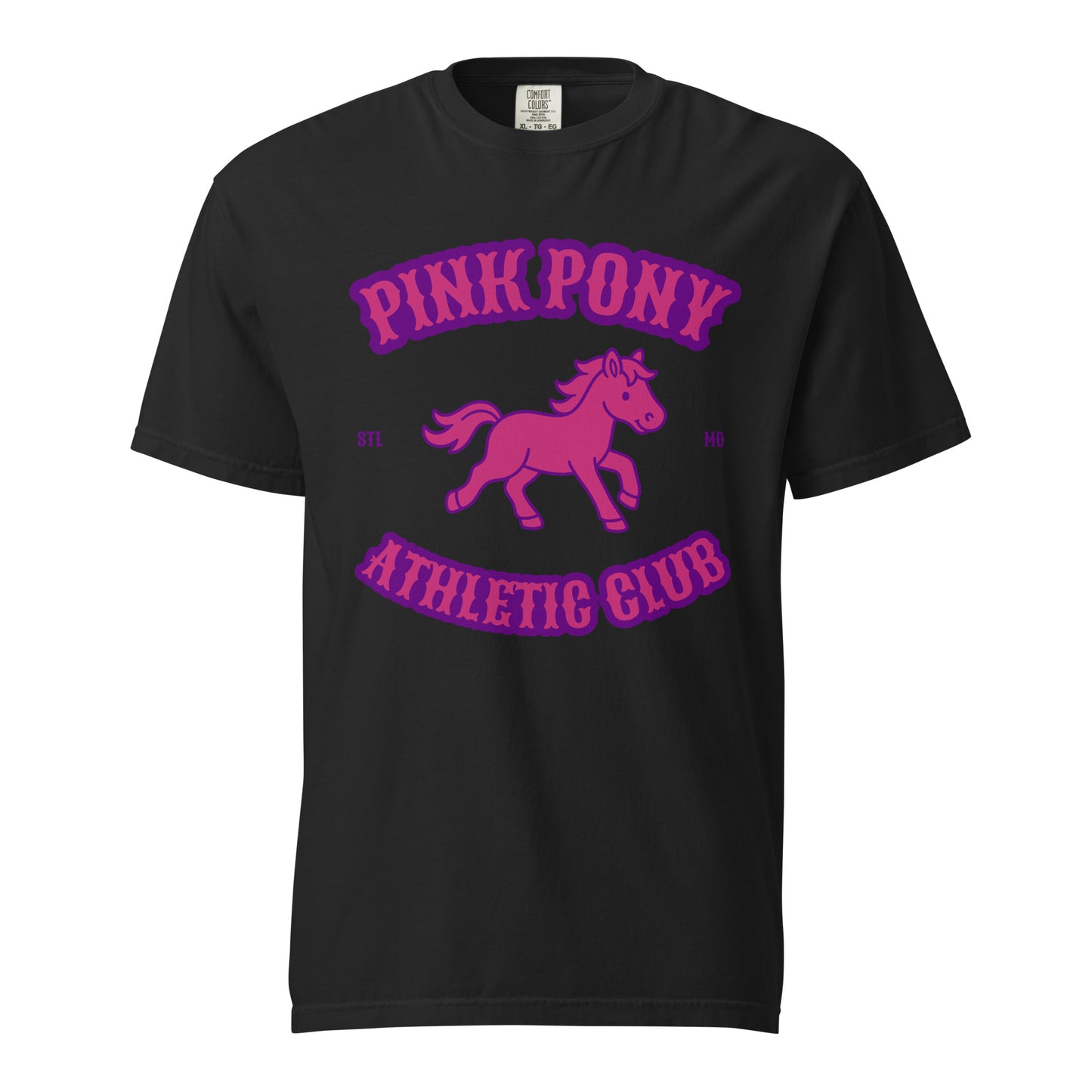 Signature | Comfort Colors T-Shirt | Pink Pony Athletic Club | Crest Logo