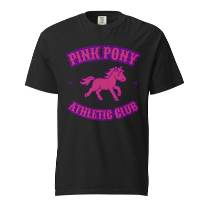 Signature | Comfort Colors T-Shirt | Pink Pony Athletic Club | Crest Logo