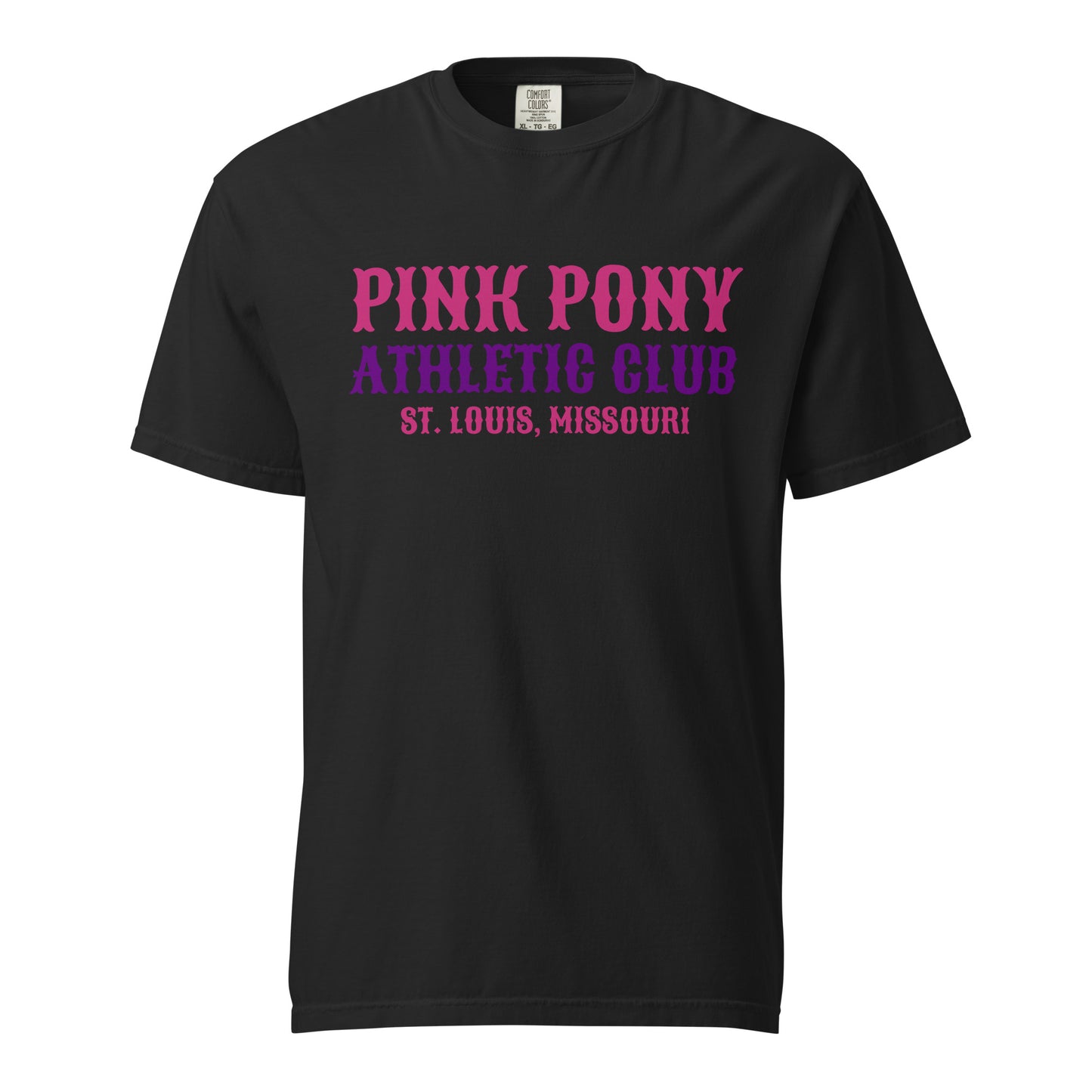 Signature | Comfort Colors T-Shirt | Pink Pony Athletic Club | Athletic Wordmark Logo